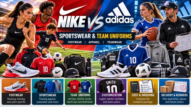 Nike vs Adidas sportswear, footwear and team uniform comparison